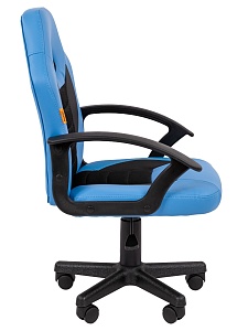 Детское компьютерное кресло CHAIRMAN KIDS 111, экокожа, голубой/черный